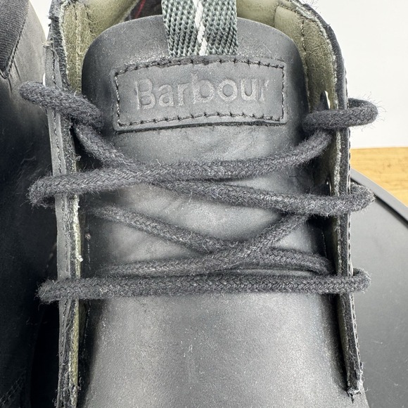 Barbour Boulder Chukka  Black  Leather Boots Size UK 7 EUR‎  41 -US 8 Tried On - Picture 3 of 10